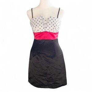 Vintage Y2K 2000’s Taboo Polka Dot and Satin Dress